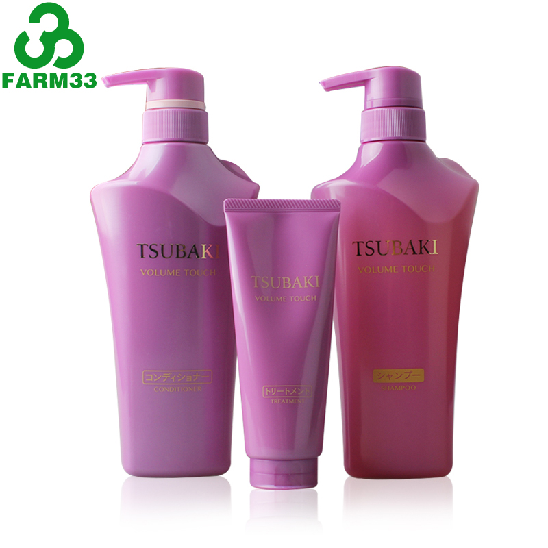 Shiseido/资生堂 TSUBAKI 浓密光艳头皮养护无硅洗护套装 紫椿