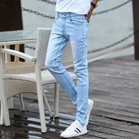 Mùa hè quần jeans nam chân trẻ quần quần nam phần mỏng Phiên bản Hàn Quốc của quần tăng trưởng tự co giãn thủy triều - Quần jean quần sooc nam