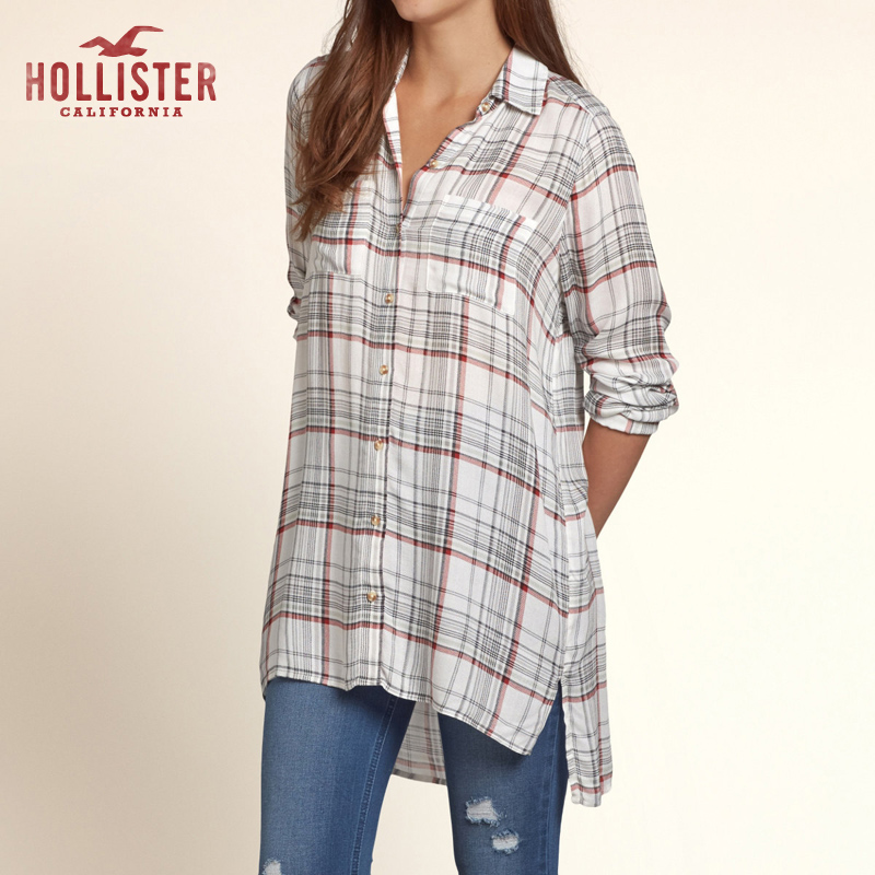 Hollister 绉绸长衬衫 女 93599