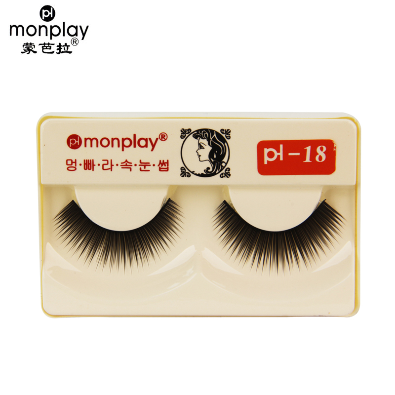 【天猫超市】monplay蒙芭拉纤长浓密扇形假睫毛pl-18 一对装