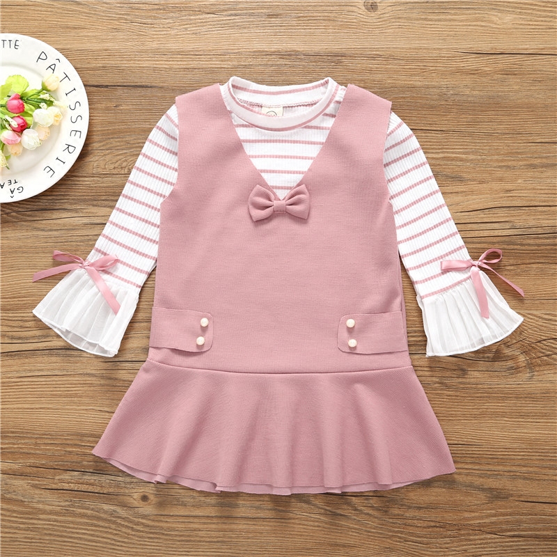 Girl's spring clothing 2018 new 1-3-year-old female baby foreign suit fashion Chauding children Two sets of spring and autumn