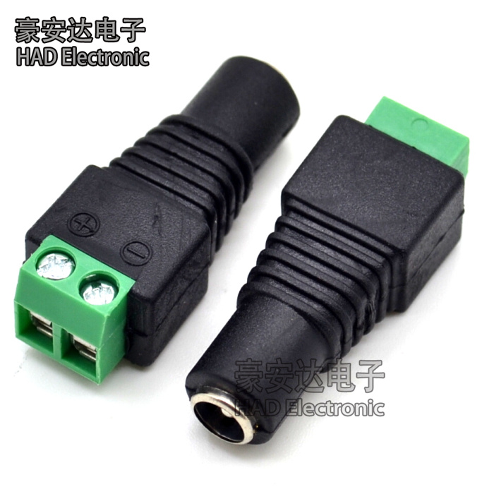 DC female plug with screw Surveillance camera power connector Solder-free 12V female plug Male accessories