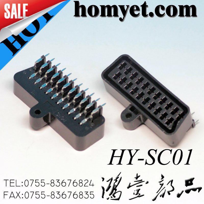 SCART socket broom head female seat 21-pin SCART serial port seat HY-SC01 in stock fast delivery