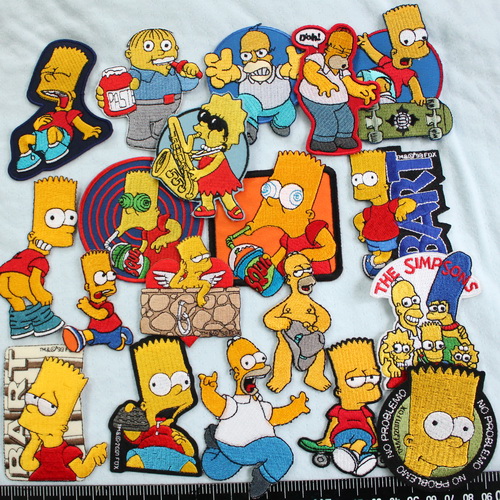 Heart Embroidery YD08 Animated Cartoon The Simpsons Bart Embroidery Back Adhesive Patch Patch Embroidery Stamp