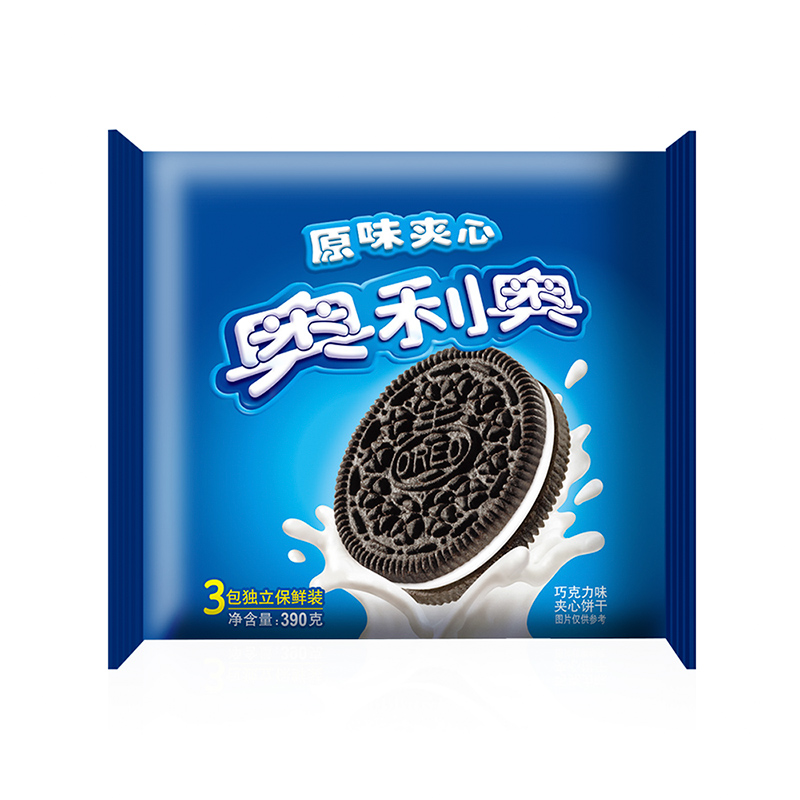 【天猫超市】亿滋 奥利奥夹心饼干原味家庭装390g/包 3包独立包装