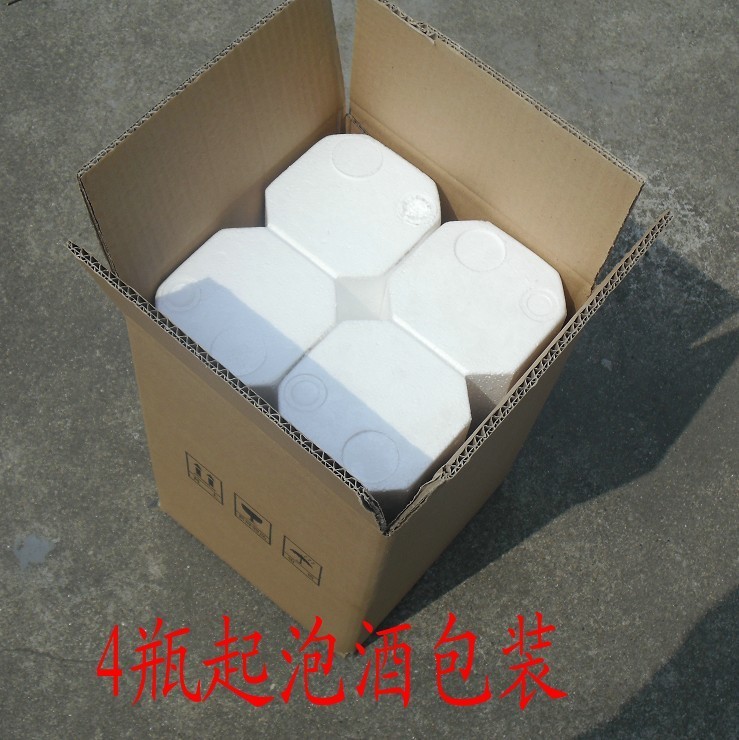 100mm red wine four loaded foam box with five-layer carton shockproof express postal transport packaging box special price