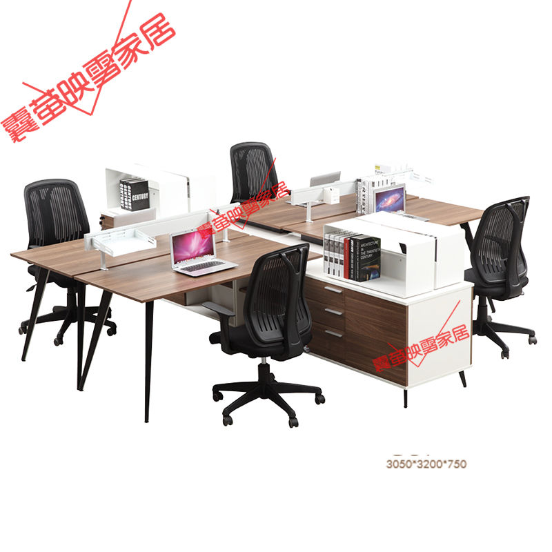 Staff desk four-person employee computer desk and chair combination simple and modern 2 4 6 working position screen six people