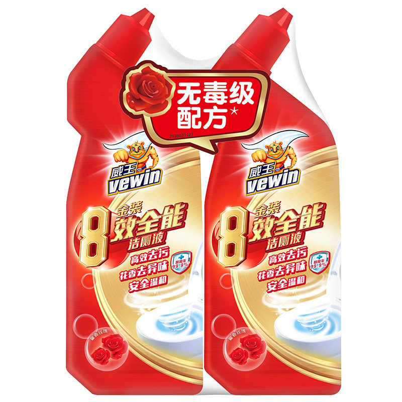 【天猫超市】vewin/威王8效全能洁厕净500*2促销装玫瑰高效去污