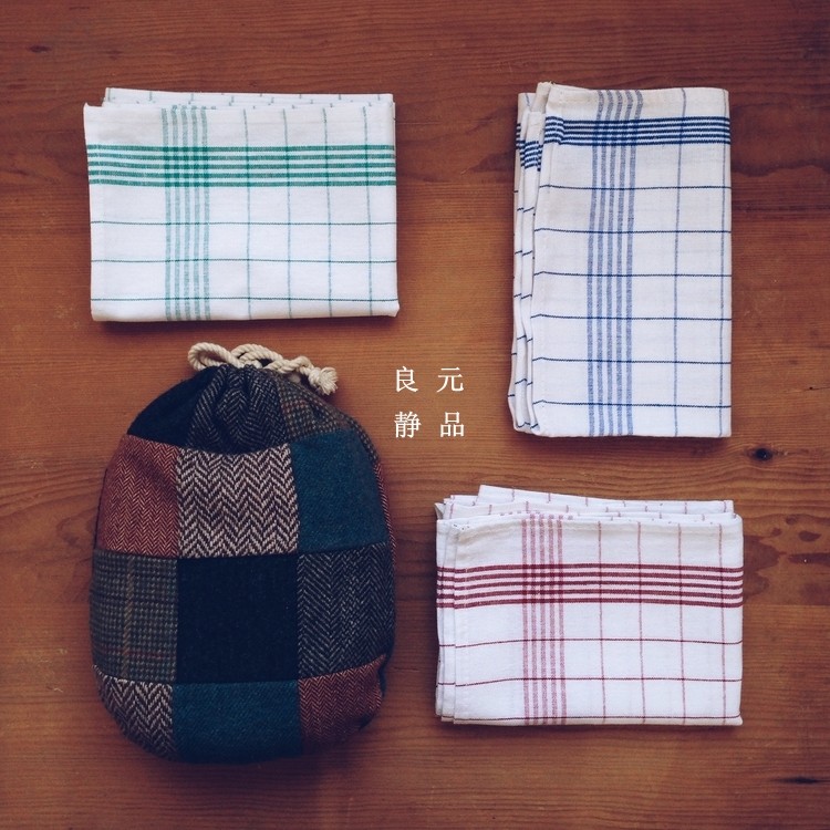 Red Green Blue Striped Plaid Cotton Linen Napkins tea towels Bowl Cloth Insulation Mat Baking Gourmet Photography Props