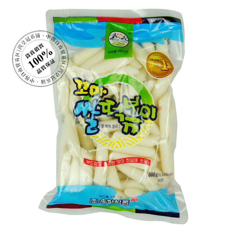 Korean imported rice cake strips Fried rice cake ingredients Songhe Xiaodai rice cake strips 600 grams