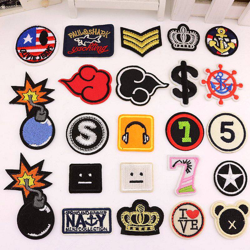 83 fashion badges embroidered cloth stickup with small number patched with clothing jeans Decorative Accessories Sewn to mend small holes