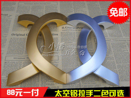 Space aluminum semicircular modern frame glass door handle stainless steel push and pull office large handle wooden door handle