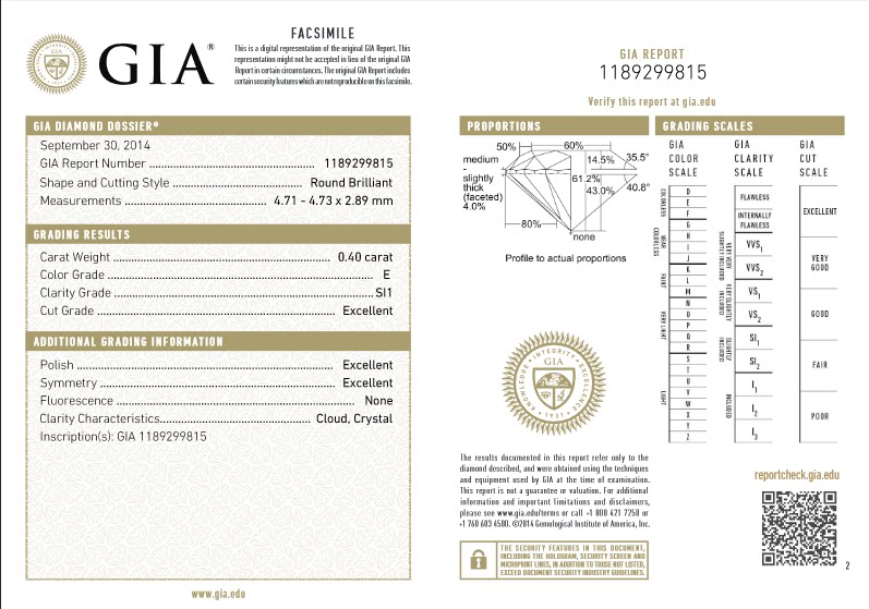 Left pavilion right Lie GIA naked drill 0 4ct SI1 SI1 N Beijing perimeter Tianjin naked drill real body shop