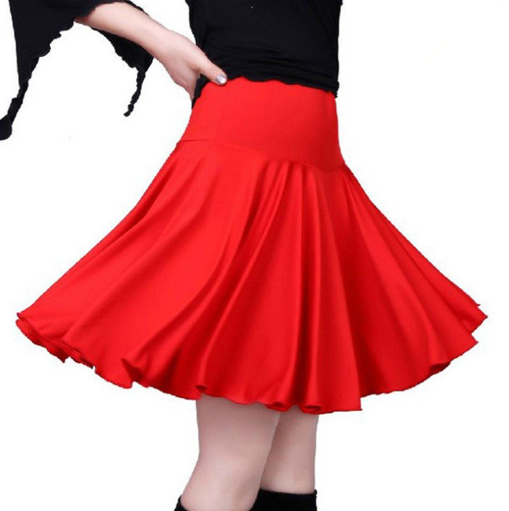 Summer big swing skirt mother short skirt plus fat size middle-aged loose square dance pleated skirt dance dance skirt