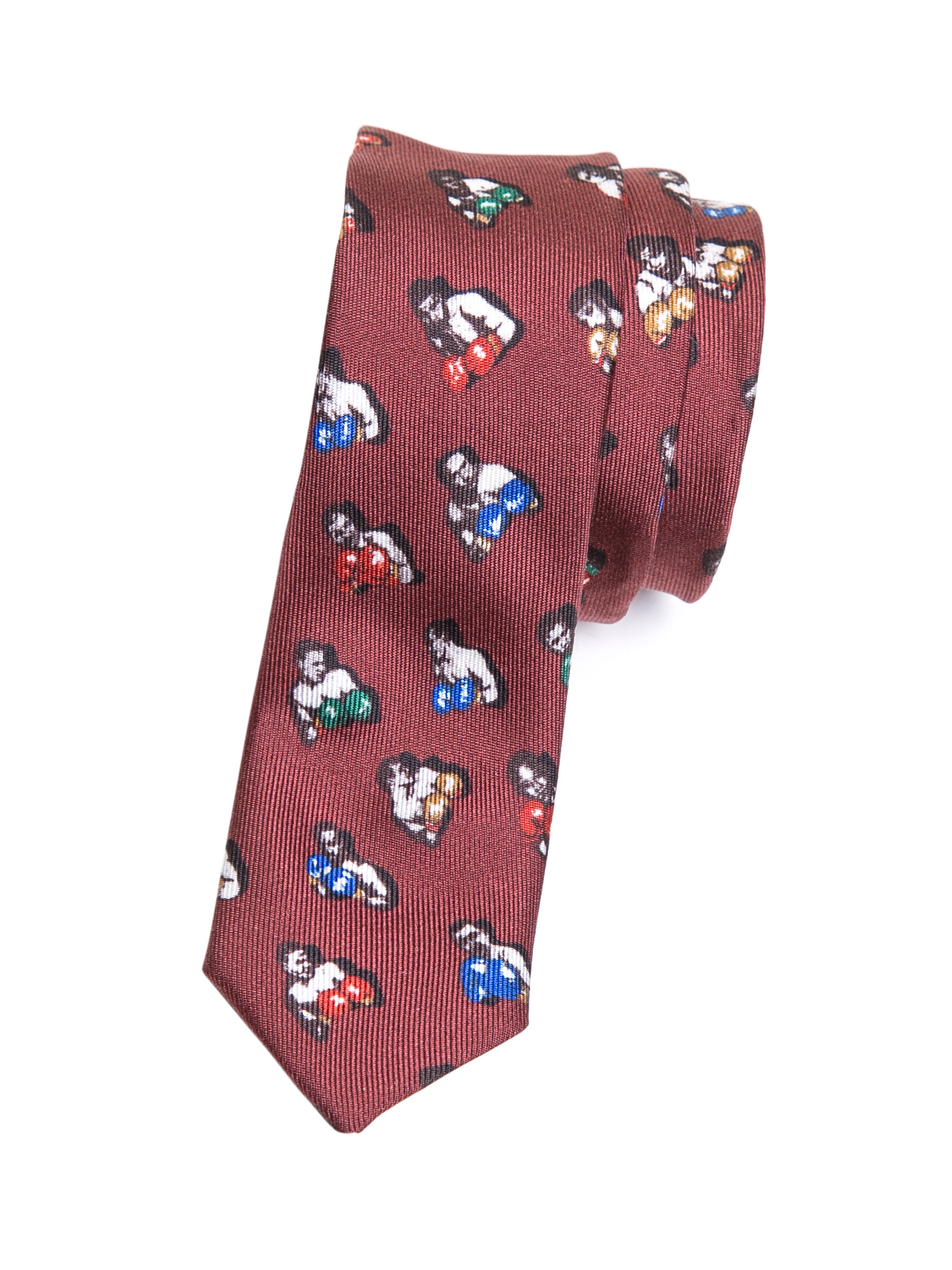 Dolce&Gabbana 酒红色运动主题领带