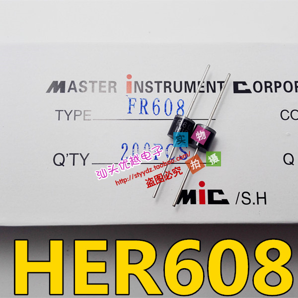 (Superior Electronics) New HER608 ultra-fast recovery diode 6A 1000V R-6 spot