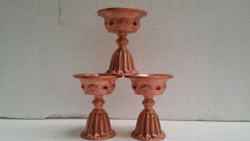 Eight Precious Red Bronze Ghee Oil Lamp Holder Boutique Fo Oil Lamp Holder