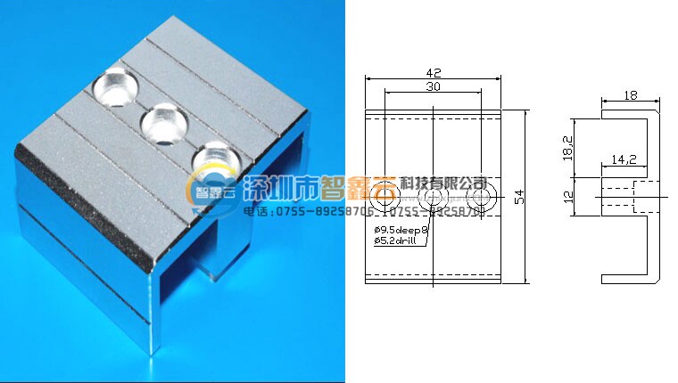 Manipulator fixture fixing block NGZ-S01 Aluminum strip fixing block double slot through hole JE40C010 Aluminum strip connecting block