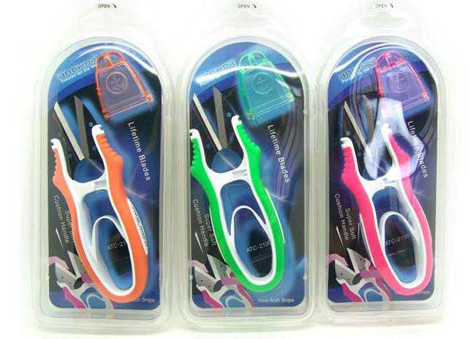 Taiwanese Anchor new type of upscale yarn scissors pink orange green with ergonomic design