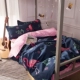 Phim hoạt hình kỳ lân mới Flamingo Sinh viên Ký túc xá Giường đơn Bộ ba mảnh Bộ đồ giường 1,2m Bộ chăn ga gối bốn mảnh