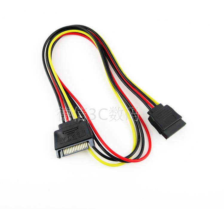 Hard disc SATA 1 2 3 Power supply extension cord 15PIN revolution mother pure copper one-piece power cord 50CM