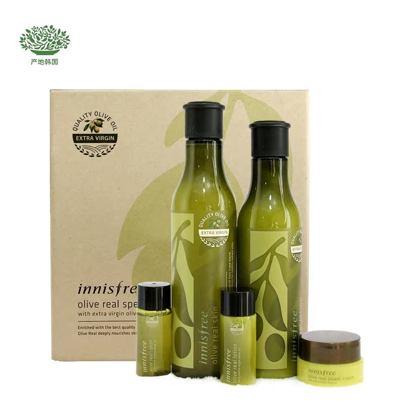 悦诗风吟innisfree黄金橄榄油保湿水乳2件套装180ml+160ml
