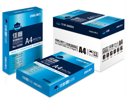 Deli Jiaxuan A4 paper printing copy paper 70 grams of white paper 500 sheets A4 pure wood pulp paper double-sided printing without jam