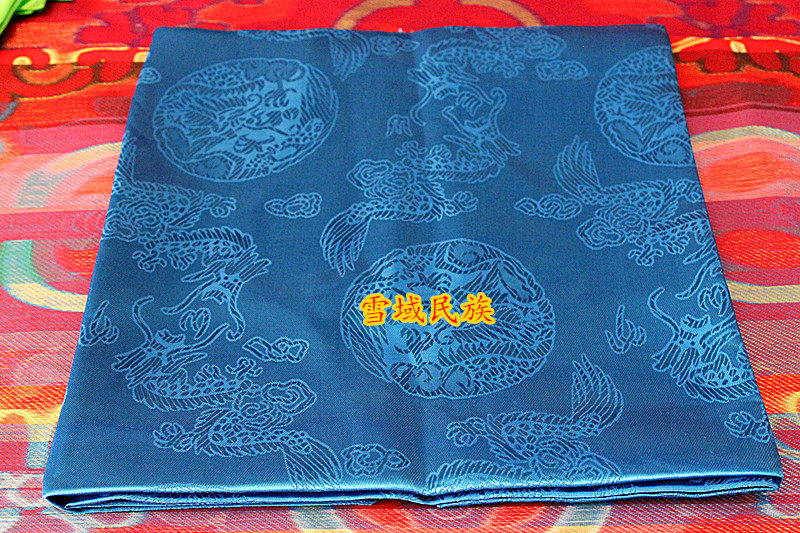 (Factory direct sales) Tibet fine Hada jacquard dragon and phoenix Hada 166cm*35cm blue