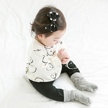 Korean baby pants spring and autumn childrens cute trousers boys and girls casual pants cotton baby pants Joker