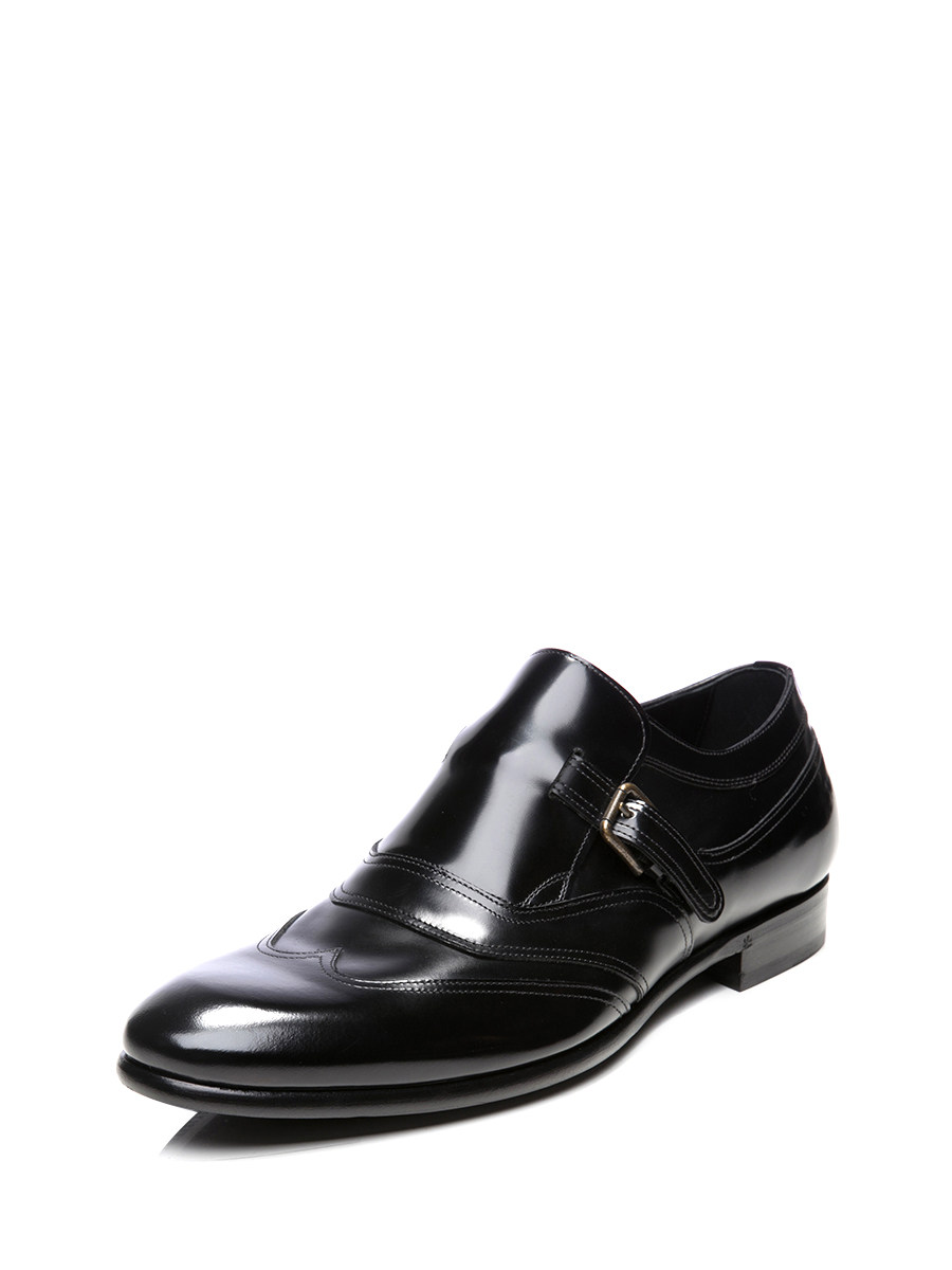 Dolce&Gabbana 黑色针扣W拼接休闲鞋