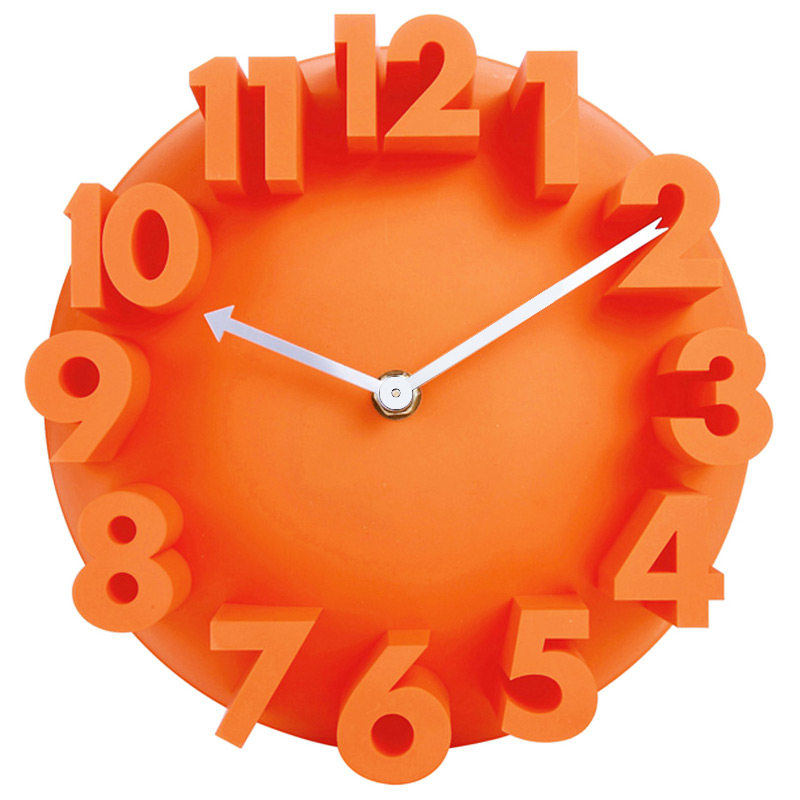 Creative hanging bell digital muted three-dimensional 3D solid relief wall clock dining room Bedroom Wall hanging wall Living room Home Table