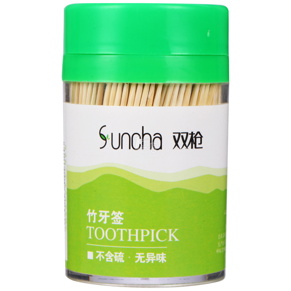 双枪竹牙签YQ1250 500支/罐  一号店