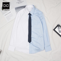 CSOCSO spring and autumn mens solid color handsome slim non-iron long sleeve shirt business dress professional white shirt