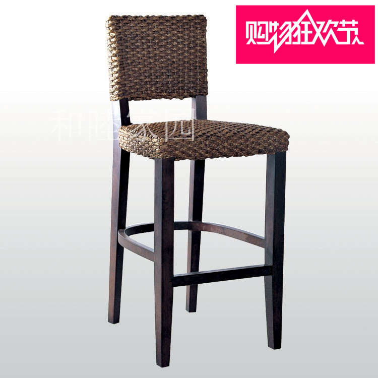 Rattan furniture Casual Chair Vine choreography solid wood Bar chair Rattan Bench Bar bench Bench Rattan Bench High Footstool