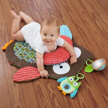 Baby Forest Owl Game Carpet Baby Multi-functional Climbing Carpet, Pillow and Cut-up Blanket Pillow Toy