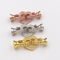 Pearl Necklace Bracelet Accessories DIY Jewelry Material Handmade Beaded 925 Silver Heart-shaped Button Joint Hatch Lock