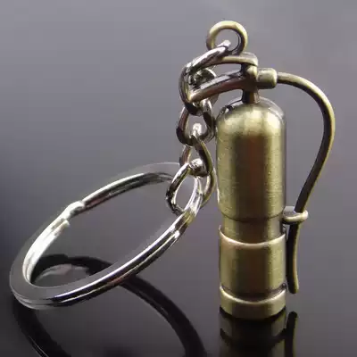 Fireman supplies fire extinguisher keychain Fire equipment key ring simulation creative key ring laser laser