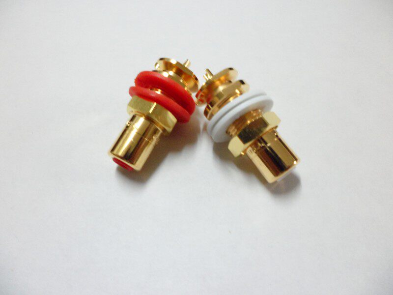 Original Loaded American CMC 816 U Oxygen Free Copper Plated 24K Gold RCA Socket Lots Of Spot