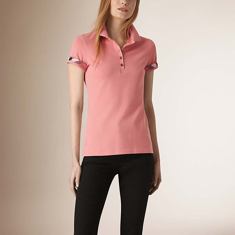 BURBERRY/博柏利格纹装饰珠地网眼布棉质 Polo 衫 40152731