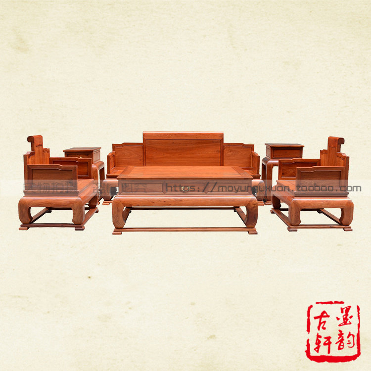 Redwood furniture Myanmar Pearl - wood Surface Sofa Large - Pearl - throne Sofa Six Piece Living - room Sofa