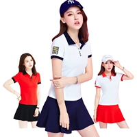 Bộ đồ golf nữ mùa hè mỏng phần thoáng khí quần tay ngắn hai mảnh bóng golf thể thao váy giản dị bộ quần áo thể thao nữ mùa hè