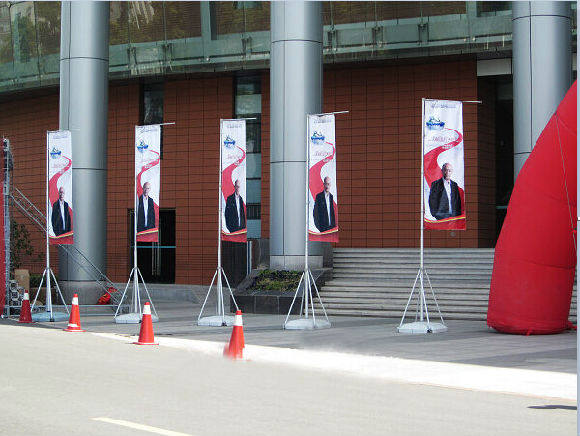 Five-meter water injection flagpole outdoor advertising telescopic water flag 5 meters road flag knife flag bunting advertising flagpole wholesale