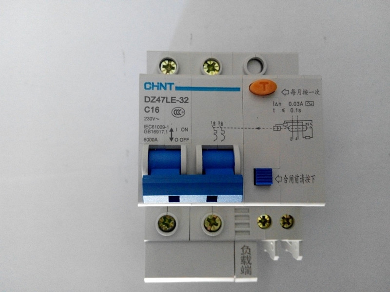 Zhengtai Small earth leakage circuit breaker DZ47LE 2P 16A Type earth leakage protection switch