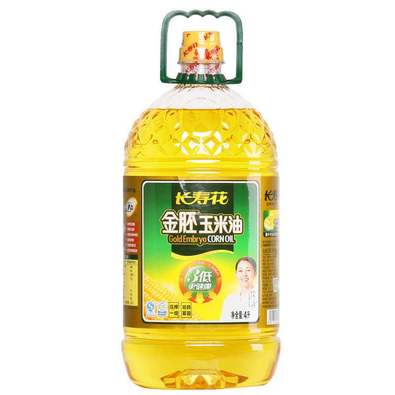 【苏宁易购】长寿花 金胚玉米油4L 非转基因食用油