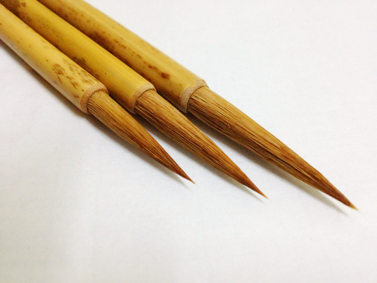 Anhui Xuan pen wolf tail hook line pen three sets of flowers and birds characters Chinese painting creation meticulal pen line drawing pen