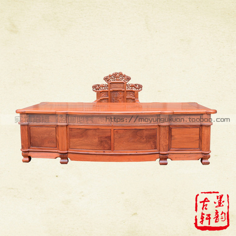 Myanmar Huala Large Ball Large Fruit Pelwood 3 m Independent Pipeline Redwood Desk with Throne Boss Table
