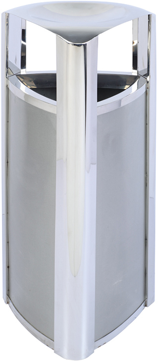 Triangular trash can stainless steel indoor public trash can can be placed on three sides of the multi-functional ash bucket lobby