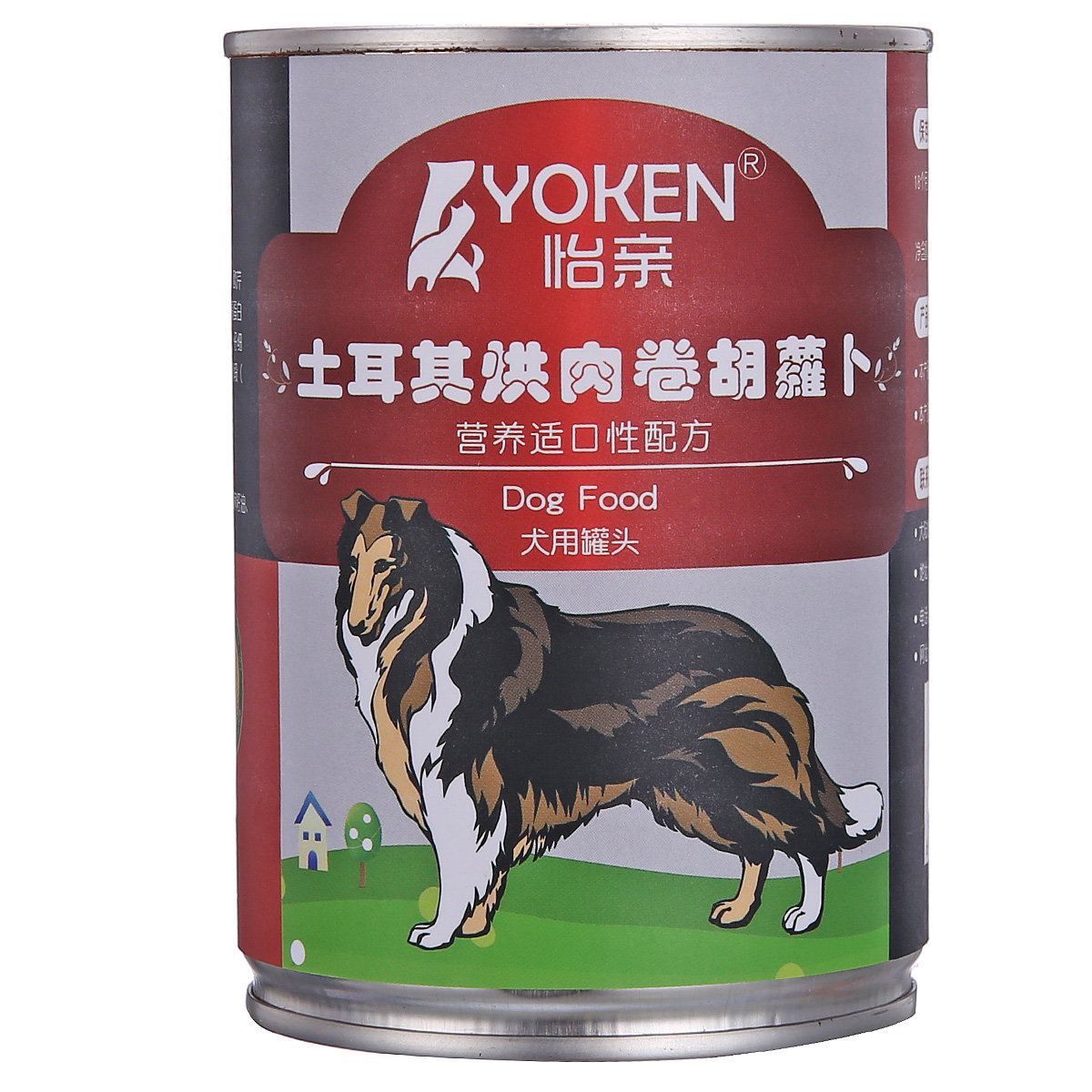 波奇网宠物狗零食怡亲犬用罐头土耳其烘肉卷胡萝卜375g狗罐头湿粮