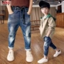 Quần áo trẻ em Missi quần bé trai quần jeans mùa xuân 2019 phiên bản mới của Hàn Quốc trong mùa xuân và mùa thu của trẻ em - Quần đồ cho bé gái