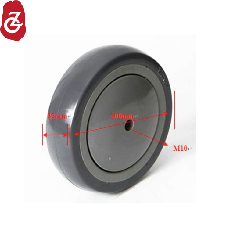 Middle crown caster 4 inch kitchen utensils trolley tool cart shelf mute wheel 10mm anti-tangle spinning gray anti-garbage single wheel